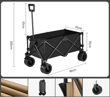 Camping Cart 135L丨Tank Tread Wheels丨Obsidian